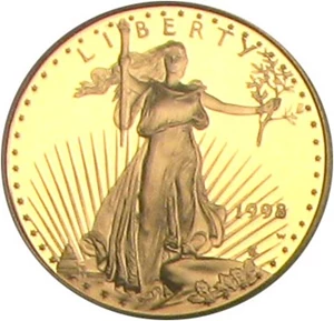 image for: 1998-W Gold Eagle $10 PCGS Proof 69 DCameo