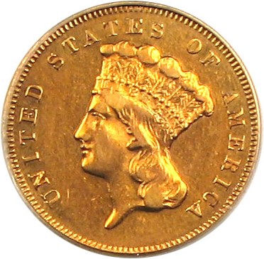 image for: 1881 $3 PCGS AU50