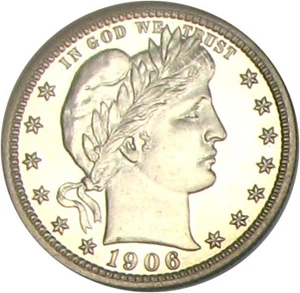 image for: 1906 25c NGC/CAC Proof 66