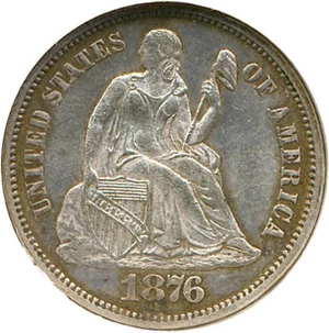 image for: 1876 10c NGC MS63