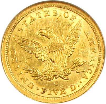 image for: 1842-C $5 NGC MS60  (Large Date)