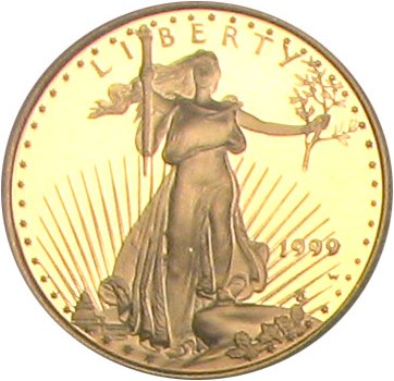 image for: 1999-W Gold Eagle $10 PCGS Proof 69 DCameo