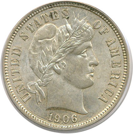 image for: 1906-D 10c PCGS MS62