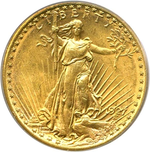 image for: 1927-S $20 PCGS MS63