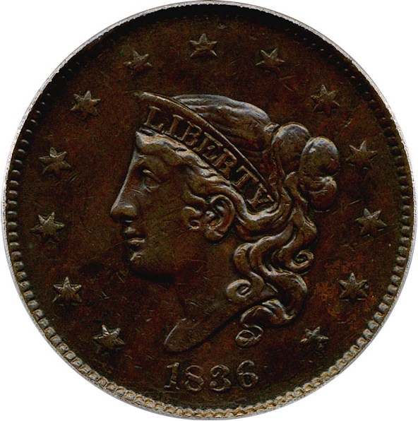 image for: 1836 1c PCGS XF40