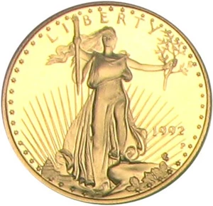 image for: 1992-P Gold Eagle $10 PCGS Proof 69 DCameo