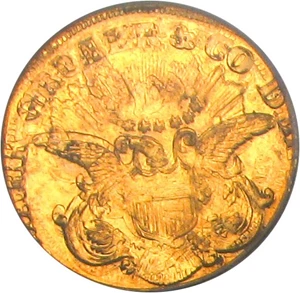 image for: 1861 $20 Clark Gruber Struck over 1850 $10 PCGS MS63 (Fantasy Piece struck over 1850 Eagle)