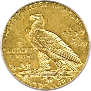image for: 1910-D $5 PCGS MS62