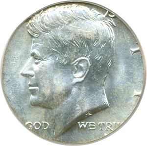 image for: Mint Error: (1964) 50c PCGS MS62 (Struck on Silver 25c Planchet)