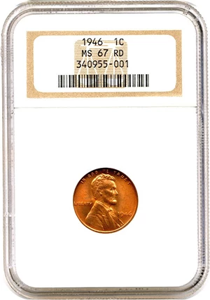 image for: 1946 1c NGC MS67 RD