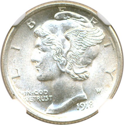 image for: 1918 10c NGC MS65 FB