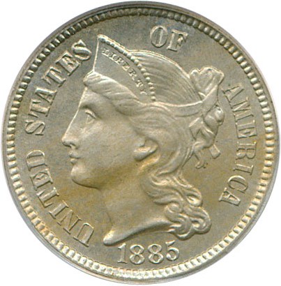 image for: 1885 3cN PCGS/CAC Proof 65 OGH