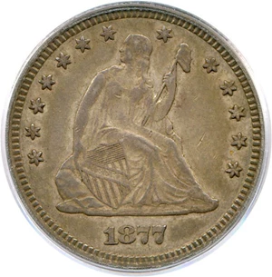 image for: 1877-CC 25c PCGS XF45