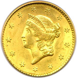 image for: 1850 G$1 PCGS MS65