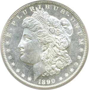image for: 1890 $1 PCGS/CAC MS64 DMPL