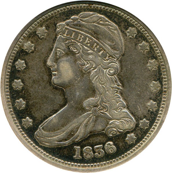 image for: 1836 50c NGC/CAC XF45 (Reeded Edge)