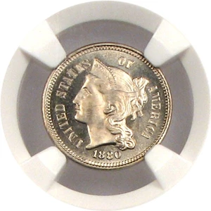 image for: 1880 3cN NGC/CAC Proof 66 Cameo