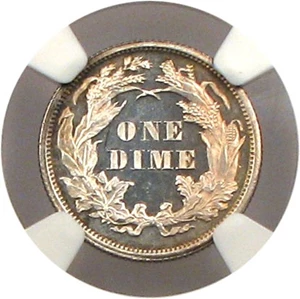 image for: 1873 10c NGC Proof 64 (Closed 3, No Arrows)