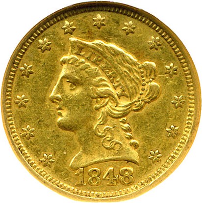 image for: 1848-C $2 1/2 NGC AU58