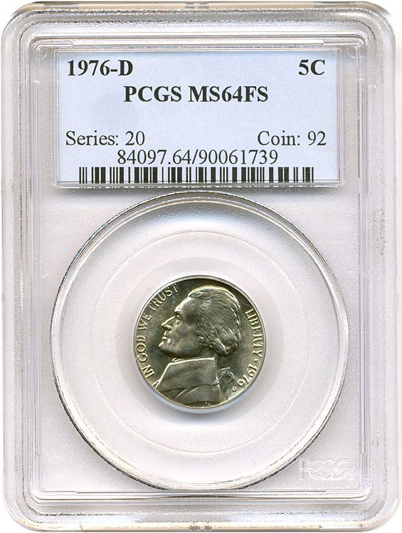 image for: 1976-D 5c PCGS MS64 FS