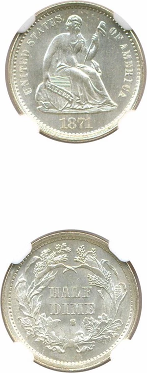 image for: 1871-S H10c NGC MS66