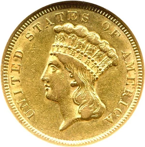 image for: 1854 $3 NGC AU55