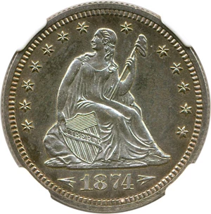 image for: 1874 25c NGC Proof 63 (Arrows)