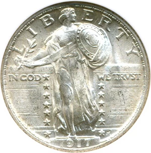 image for: 1917 25c NGC MS65 FH (Type 2)