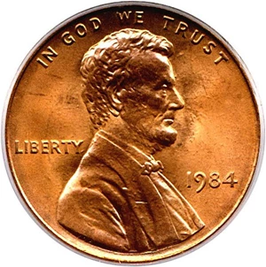 image for: 1984 1c PCGS MS67 RD (Doubled Die Reverse)