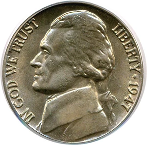 image for: 1947 5c PCGS MS65