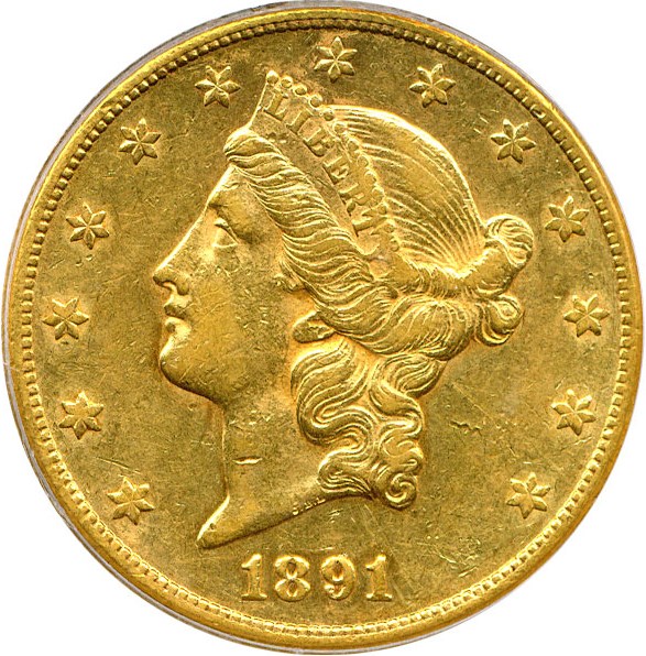 image for: 1891-CC $20 PCGS AU53