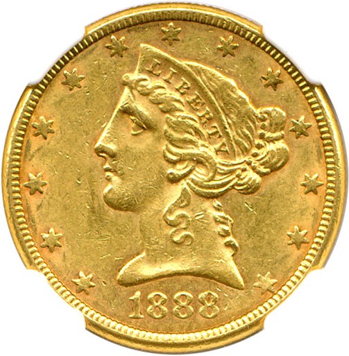 image for: 1888-S $5 NGC MS60