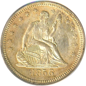 image for: 1856 25c PCGS SecurePlus MS64