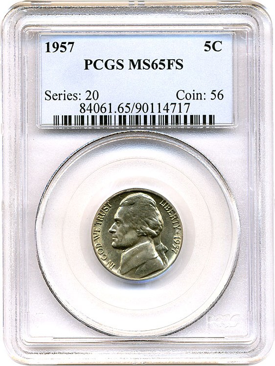 image for: 1957 5c PCGS MS65 FS
