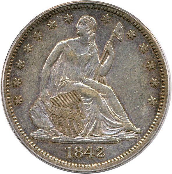 image for: 1842 50c PCGS XF45 (Medium Date)