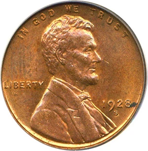 image for: 1928-S 1c PCGS MS64 RB