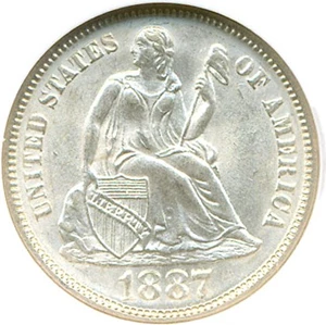 image for: 1887 10c NGC MS66