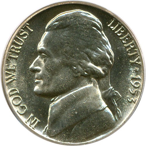 image for: 1953-D 5c PCGS MS64 FS