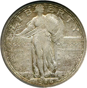 image for: 1916 Standing 25c NGC VF35