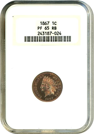 image for: 1867 1c NGC Proof 65 RB