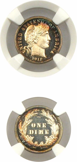 image for: 1912 10c NGC Proof 67 Cameo * Star/Color *