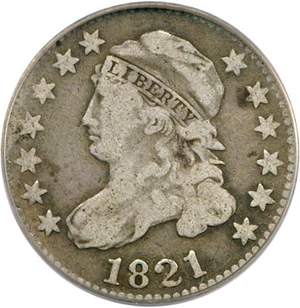 image for: 1821 10c PCGS/CAC F12