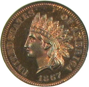 image for: 1867 1c NGC Proof 65 RB