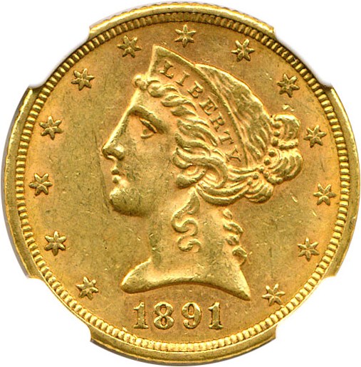 image for: 1891 $5 NGC MS61
