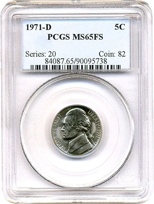 image for: 1971-D 5c PCGS MS65 FS