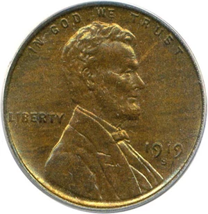 image for: 1919-S 1c PCGS MS64 BN