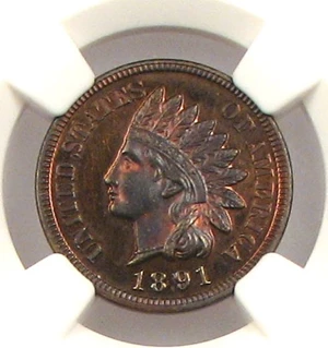 image for: 1891 1c NGC Proof 64 RB