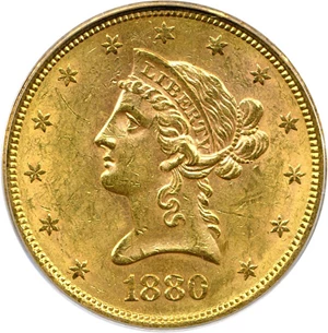 image for: 1880-S $10 PCGS MS62