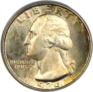 image for: 1934 25c PCGS/CAC MS65 (Doubled Die) * Color *