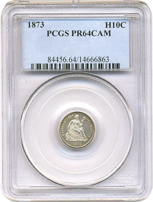 image for: 1873 H10C PCGS Proof 64 Cameo